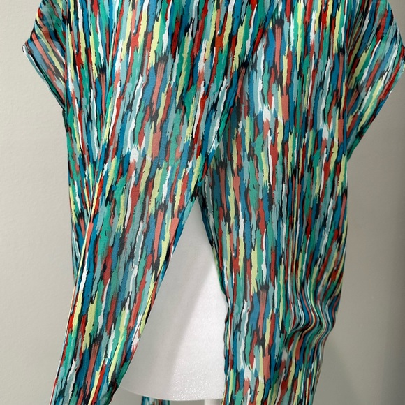 Trouvé sheer multi color open back shirt Size Small - Picture 2 of 4